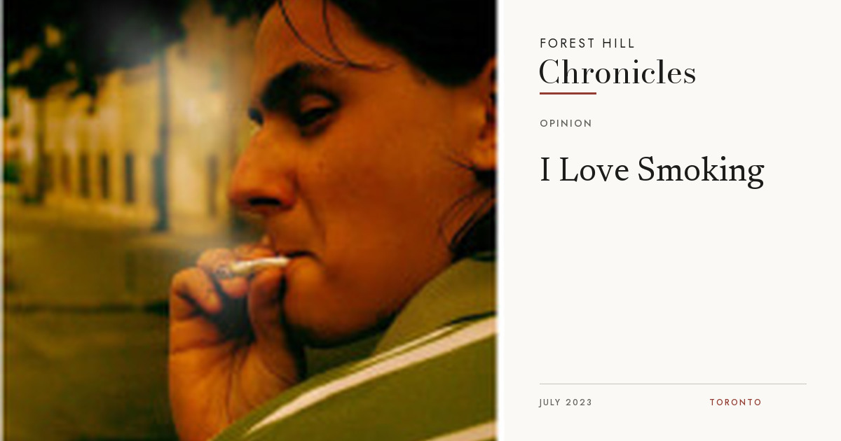 A photograph of a woman smoking, from the original opinion article artwork.